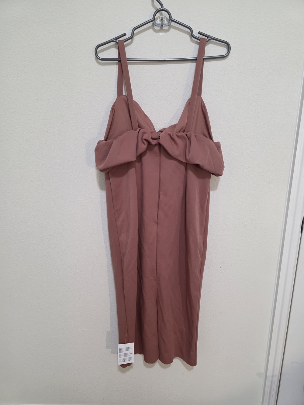 ASOS Dusty Rose Ruffle Bust Midi Dress - Picture 2 of 4
